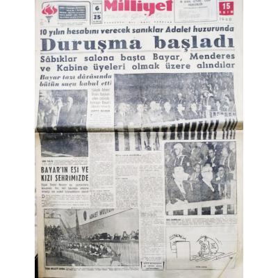 15 Ekim 1960 Tarihli Milliyet Gazetesi - Eski Gazete