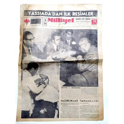 Yassıada'dan ilk resimler / 10 Ekim 1960 Tarihli Milliyet Gazetesi - Şakir Zümre / Gazete