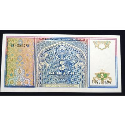 1994 Özbekistan 5 Sum - Nümismatik