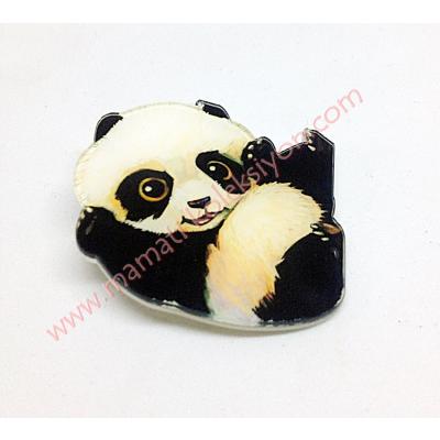 Sallan yuvarlan - Panda  rozet  Hayvan sever dostlarınıza şık bir hediye