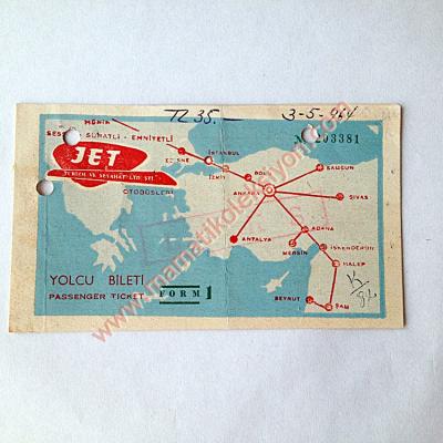 Jet Turizm ve seyahat - Otobüs bileti - Aksaray acentası Eski Otobüs biletleri - Efemera