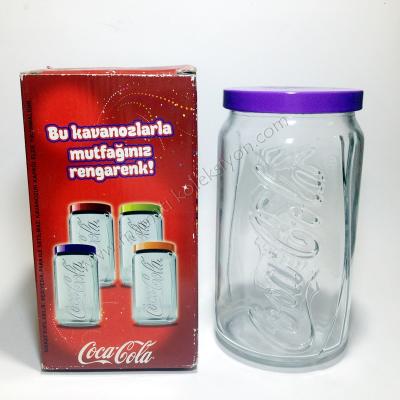 Coca cola - Mor kapaklı kutulu kavanoz