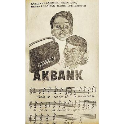 Akbank Kumbara şarkısı nota  Dergiden çıkma reklam - Efemera