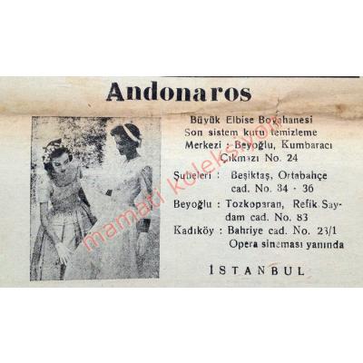 Andonaros elbise boyahanesi  / Gazete reklamı - Efemera