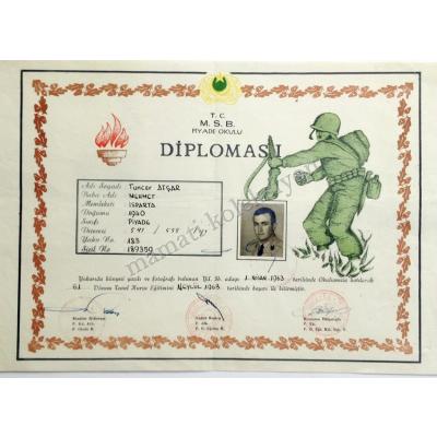 M.S.B. Piyade Okulu Diploması - 1963 - Efemera