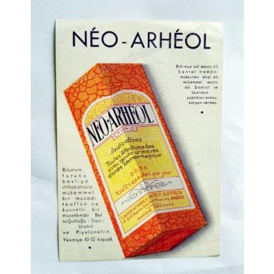 Neo Arheol - İlaç reklamı Tıp Eczacılık efemeraları - Efemera