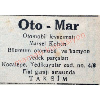 Oto - Mar Taksim / Gazete reklamı - Efemera