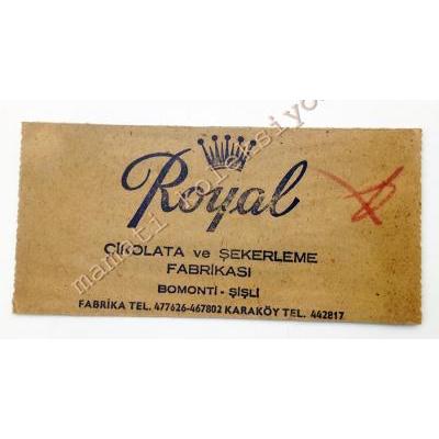 Royal Çikolata ve Şekerleme Fabrikası / Şekerleme kutu kapağı  Kapak üst kısmı - Efemera