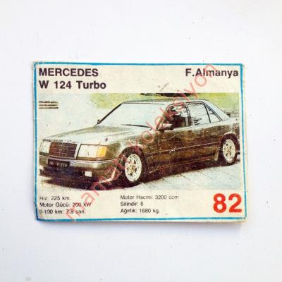 ŞEKERLEME - Turbo sakızları, Mercedes W 124 Turbo, kart - Efemera