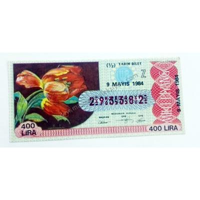 9 Mayıs 1984 Yarım bilet - Milli Piyango bileti - Efemera
