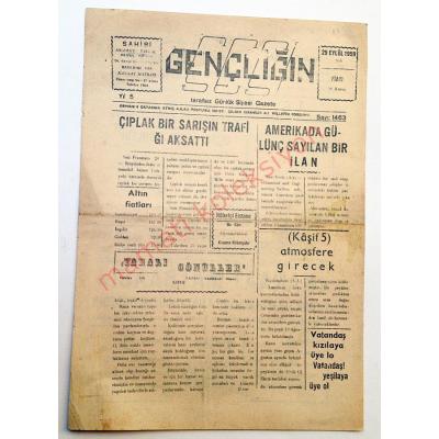 Afyon Gençliğin Sesi gazetesi, 29 Eylül 1959 - Efemera