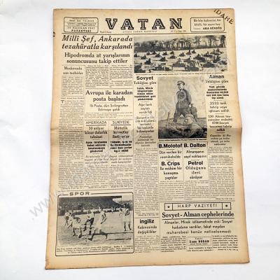 Ankara Hipodrom, at yarışları, Vatan gazetesi, 30 Haziran 1941  Haliyle - Efemera