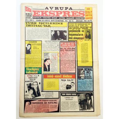 Avrupa Ekspres gazetesi, 19 Şubat 1972 / Sayı:1 - Efemera