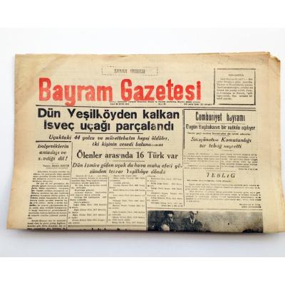 Bayram gazetesi, 28 Ekim 1948, Havacılık, Yeşilköy, Bakırköy - Efemera
