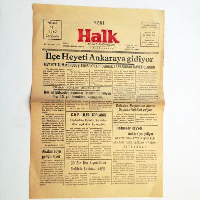 ÇATALCA, Yeni Halk gazetesi -12 Nisan 1967 - Efemera
