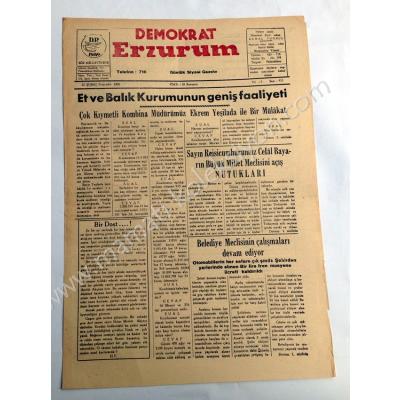 Demokrat Erzurum, 23 Şubat 1956 Erzurum - Efemera