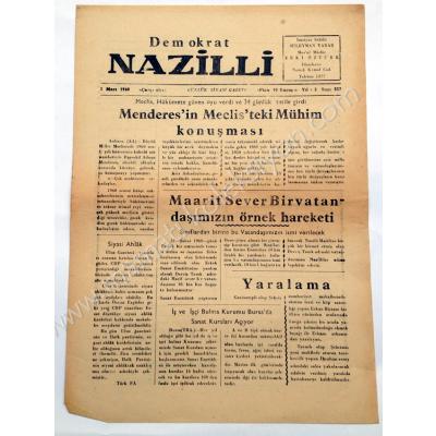 Demokrat Nazilli gazetesi, 2.3.1960, Sayı:557 - Efemera