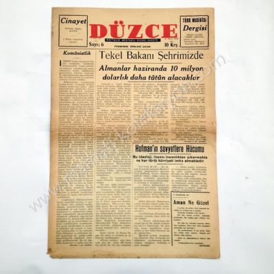 Düzce gazetesi, 31 Mart 1949 