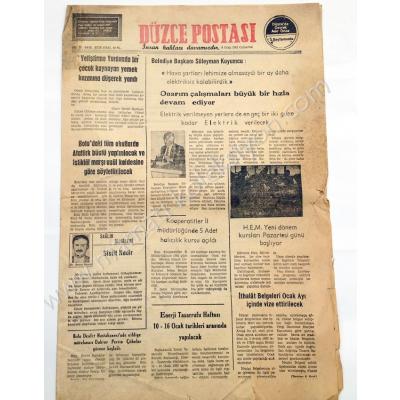 Düzce Postası gazete, 8 Ocak 1982 Düzce - Efemera