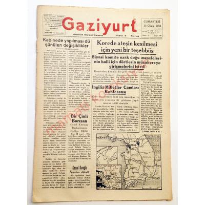 Gaziantep Gaziyurt gazetesi, 13 Ocak 1951 - Efemera