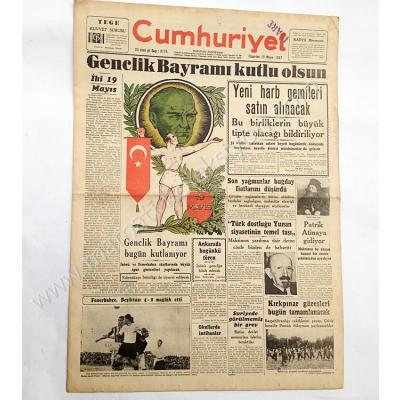 Gençlik bayramı, Cumhuriyet gazetesi, 19 Mayıs 1947 2017-05-19 - Efemera
