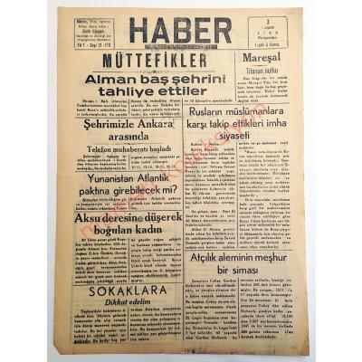 Giresun Haber gazetesi, 3 Kasım 1949 - Efemera