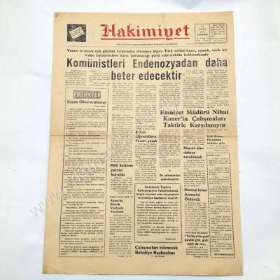 Hakimiyet Milliyetçi Mukaddesadcı halkın gazetesi, 19 Ekim 1972 Konya - Efemera
