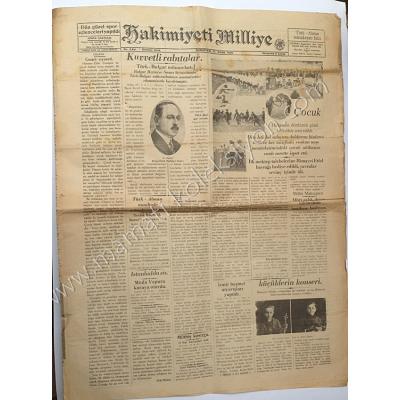 Hakimiyeti Milliye gazetesi, 27.3.1929 Himayei Etfal cemiyeti, Ankara Kartal çimento, Gümüş sıhhiye vekaleti - Efemera