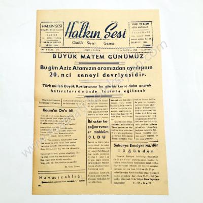 Halkın Sesi gazetesi, 10 Kasım 1958 10 Kasım gazeteleri Adapazarı - Efemera