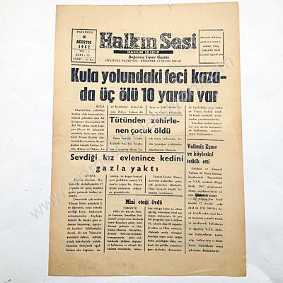 Halkın Sesi gazetesi, 14 Ağustos 1967 Sivaslı, Uşak - Efemera