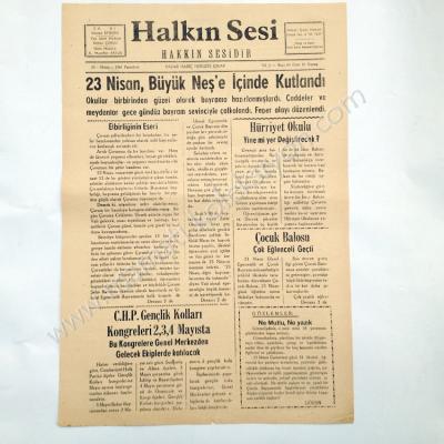 Halkın Sesi gazetesi, 24 Nisan 1961 Çorum, 23 Nisan gazeteleri - Efemera