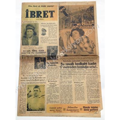 İbret verici hadise gazetesi, 18 Haziran 1952, Sayı:1 Rize - Efemera