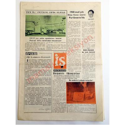 İş Reklam gazetesi, THY, Havacılık, 18 Aralık 1967 - Efemera