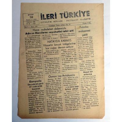 İskenderun İleri Türkiye gazetesi - 20 Aralık 1953 - Efemera