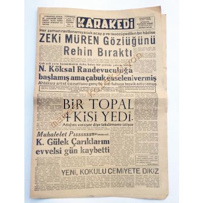 Kap Karakedi gazetesi - Zeki Müren / 14 Nisan 1956 Mizah gazetesi - Efemera