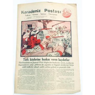 Karadeniz Postası gazetesi - 24 Mart 1948 Türk köylerine baskın veren haydutlar Trabzon, Gireson, Samsun, Gümüşhane, - Efemera
