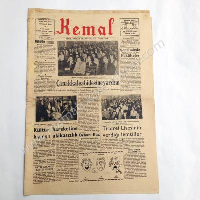 Kemal Fikir Sanat Aktüalite gazetesi, 1 Mayıs 1955, Sayı:5 İzmir, Namık Kemal Lisesi - Efemera