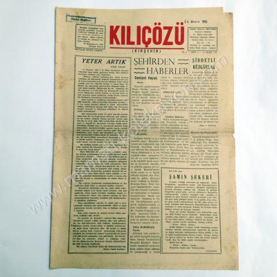 Kılıçözü gazetesi, 16 Nisan 1956, Sayı:3 Kırşehir, Kılıçözü - Efemera