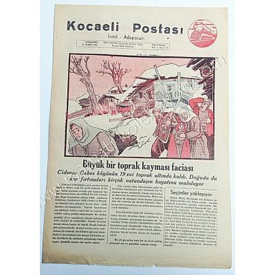 Kocaeli Postası gazetesi, 31 Mart 1948 İzmit, Adapazarı, Cide - Efemera