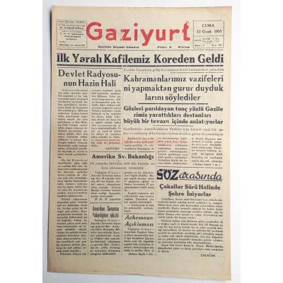 KORE / Gaziantep Gaziyurt gazetesi, 12 Ocak 1951 - Efemera