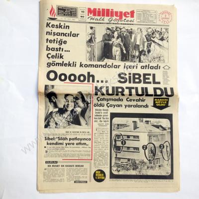 Mahir ÇAYAN, Sibel ERKAN olayı ile ilgili gazete Sibel ERKAN, Hüseyin CEVAHİR Milliyet Gazetesi, 2 Haziran 1971 - Efemera