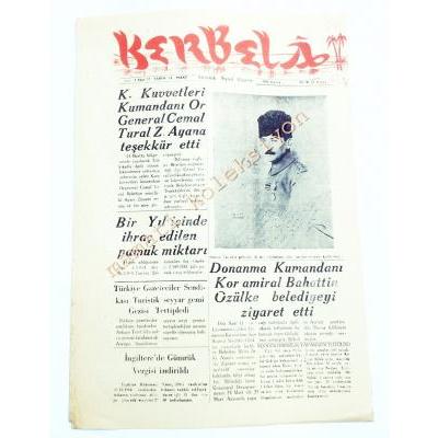 Mersin Kerbela gazetesi - 19 Mart 1965 - Efemera