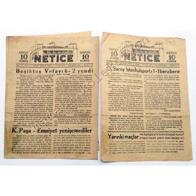 Netice gazetesi, Sayı:1 ve 2 - 22 Ekim 1949 - Efemera