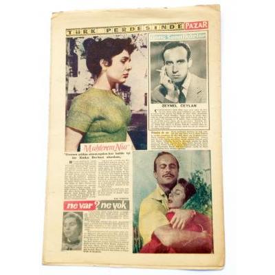 Pazar gazetesi - Muhterem NUR Zeynel CEYLAN / 21,12,1958 Altan ERBULAK ve Oğuz ARAL çizgiroman'lı - Efemera