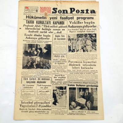 Seyit Rıza haberli, Son Posta gazetesi Dersim isyanı, Seyit Rıza, Türk Dil Bayramı 1936-09-26T00:00:00.000 - Efemera
