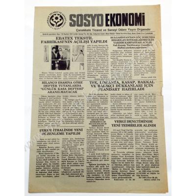 Sosyo Ekonomi gazetesi,Haziran 1989 Çanakkale - Efemera