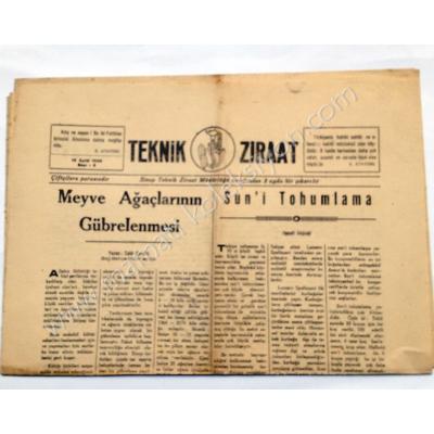 Teknik Ziraat gazetesi, 15 Eylül 1955, Sayı:6 Sinop - Efemera