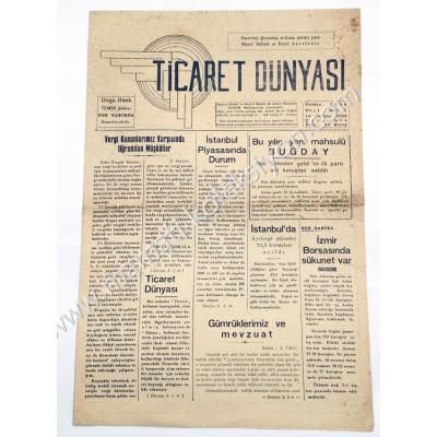 Ticaret Dünyası gazetesi, 10 Haziran 1953, Sayı:1 İzmir - Efemera