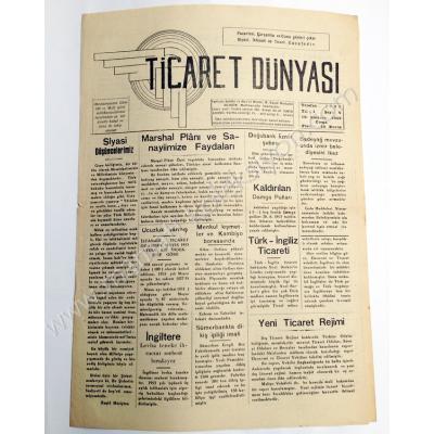 Ticaret Dünyası gazetesi, 1953 Sayı:2 - 4 - 5 - 6  Toplam 4 sayı - Efemera
