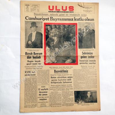 Ulus gazetesi, 29 İlkteşrin 1941 29 Ekim gazeteleri - Efemera